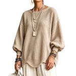 Women's Autumn Round-Neck Lantern-Sleeve Top With Irregular Wavy Hem