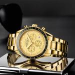 Mens Multifunctional Waterproof Calendar Luminous Quartz Watch