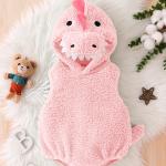 Multi-colored Fleece Romper In A Little Dinosaur Design