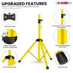 5 Core Speaker Stand Adjustable 31 To 54" PA DJ Tripod Stands Heavy Duty W 35mm Insert 132 Lbs