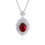 S925 Silver 4.3g Lab-Created Gemstone Necklace, 7.5x10mm Multi-Color, 40&5cm
