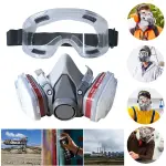 Gesicht Maske Atemschutz Mit Brillen Für Industrie Streichen Spritzen Schweißen