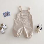 New Spring Girls Western Style Overalls Baby Contrast Color Boys Korean Style Pants