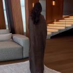 Women's Loose-fitting Deep-brown Elegant Dress