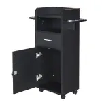 Beauty Salon Trolley Cart, Salon Cabinet With 360' Wheels, 6 Tool Holders, 1 Drawer, Salon Station Rolling Cart