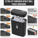10-Sheet Strip Cut Paper Shredder, P-2 Security Level With 3.17-Gallon Basket, CD & Credit Card Shredder - Durable & Fast - Jam Proof System -ETL Certified Home Office Shredders - FBAShipping