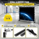 10x8 Ft Adjustable Background Bracket With Handbag - Sturdy For Party, Wedding, Photo Booth, Trade Show, Perfect For Backdrop Setup