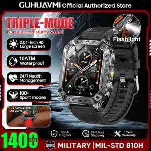 New Military 1400mAh Battery Smart Watch With LED Flashlight