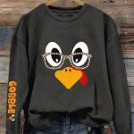 Women's Crew-Neck Sweatshirt With Animal Print
