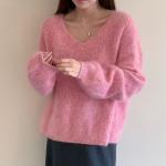 Furry Arabesquitic Fabric Women's Loose Bottoming Sweater