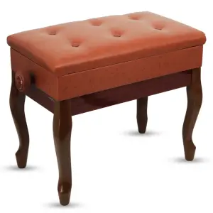 5 Core Piano Bench 3" Padded Cushioned Stool Wooden Heavy Duty Adjustable Musician Chair W Storage - PNB WD HD CML BR