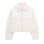 Classic Style Short Textured Coat For Women