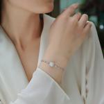 S925 Silver 1ct Cushion Halo Moissanite Bracelet, D VVS1 16&5cm Adjustable, GRA Certified