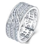 S925 Silver 4.5g Wide Moissanite Eternity Band, Baguette & Round D VVS1, GRA Certified US 5-8