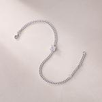 S925 Silver 1ct Princess Cut Moissanite Bracelet, 16&5cm Adjustable, D VVS1 GRA
