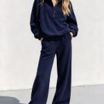 Women's Fleece Two-Piece Set With Pants Casual Home And Sports Outfit