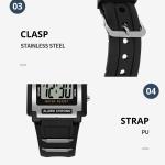 Men's Retro Rectangular Sports Waterproof Luminous Electronic Watch