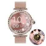Bluetooth Calling Smart Fitness Bracelet Waterproof Watch With Diamond Accents