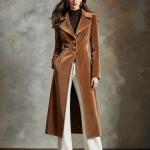 Retro Pleuche Coat Women's Waist-tight Western Style Coat Coat For Women