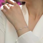 S925 Silver 1.4g Moissanite Bracelet, 7pcs 3mm D VVS1 GRA Certified, 16&5cm Adjustable