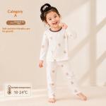 SpringAutumn Boneless Boys And Girls Autumn Top And Pants Set 7A Antibacterial Underwear Set