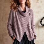 Women's Solid-Color Long-Sleeve Knit Top For Autumn And Winter