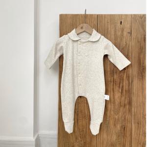 Newborn Clothes Peter Pan Collar Open Chest Jumpsuit