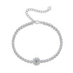 S925 Silver 7.4g Moissanite Tennis Bracelet, 0.5ct D VVS1 Halo, 16&5cm, GRA Certified