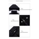 Black Minimalist Down Cotton Coat Extra-long Below-the-knee Style