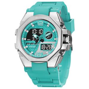 Mens Sports Outdoor Tactical Alloy Dual-Display Watch