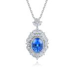 S925 Silver 4.3g Lab-Created Gemstone Necklace, 7.5x10mm Multi-Color, 40&5cm