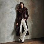 Retro Pleuche Coat Women's Waist-tight Western Style Coat Coat For Women