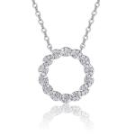 S925 Silver Moissanite Circle Necklace, 56pcs D VVS1 Pendant, 40&5cm, GRA Certified