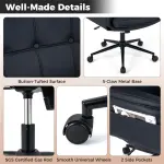 5-Position Adjustable Armrest Criss Cross Chair, Cat Scratch Leather Swivel Desk Chair With Side Pockets