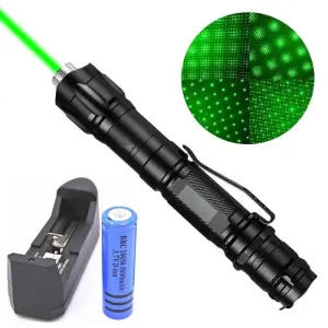 Green Laser Pointer Pen Astronomy Star Visible Beam Lazer&Battery&Charger