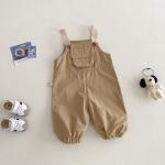 New Spring Girls Western Style Overalls Baby Contrast Color Boys Korean Style Pants