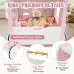 2-in-1 Baby Walker with 8 Fun Activities (Dessert Sorter/Adjustable Clock/Maze) + Side Shop Window (Role Play)-Pink