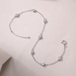 S925 Silver 1.4g Moissanite Bracelet, 7pcs 3mm D VVS1 GRA Certified, 16&5cm Adjustable