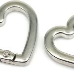 (silver)Spring Gate Heart Shape Ring Open Leather Bag Handbag Belt Strap Buckle Connecter Key Findings Pendant Snap Clip Trigger Hook