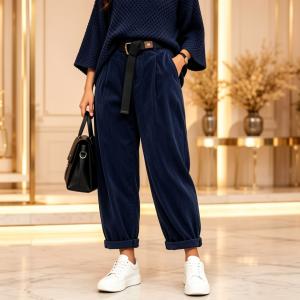 AutumnWinter Corduroy Plus-size Womens Casual Trousers
