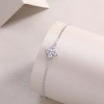 S925 Silver 1.6g Cross Moissanite Bracelet, 4x3mm D VVS1, 16&5cm Adjustable, GRA Certified