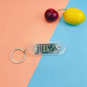 Transparent electronic watch-button white-1