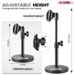 5 Core Mic Stand 3 In 1 Desktop Microphone Stands Adjustable Table Microfono Holder W Phone Clamp - MS RBS BOOM