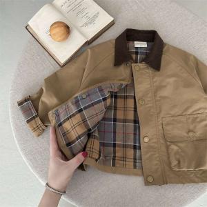 Spring Boys' And Girls' Korean-Style Trendy Plaid Patchwork Jacket