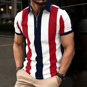 Mens Versatile Lapel-zipper Casual Top