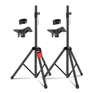 5 Core Speaker Stand 2Pcs Tripod Floor Tall Adjustable Up To 72 Inch DJ Studio Monitor Stands Pole Mount