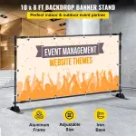 10x8 Ft Adjustable Background Bracket With Handbag - Sturdy For Party, Wedding, Photo Booth, Trade Show, Perfect For Backdrop Setup