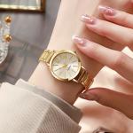 Womens Gold-Plated Steel-Strap Quartz Watch