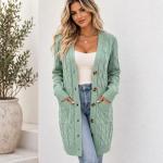 Women's Hemp Pattern Knitted Cardigan Jacket
