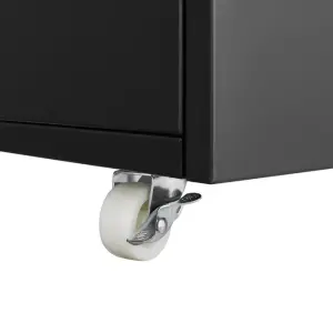 Office Furniture Copier Cabinet BLACK 2 Door Steel Copier Stand Mobile Pedestal File Printer Stand-Does Not Support Self Pick Up